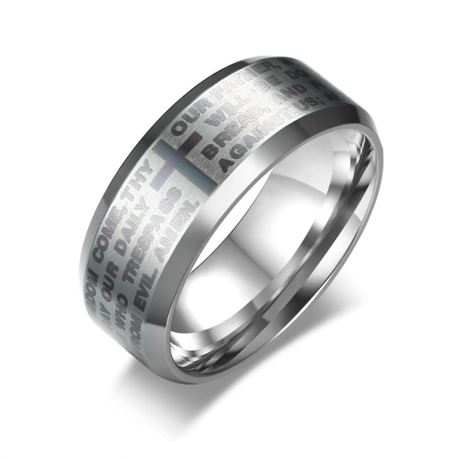 Wholesale Stainless Steel Cross Bible Band Ring