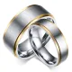 Wholesale Stainless Steel Gold Edge Bushed Center Wedding Bands