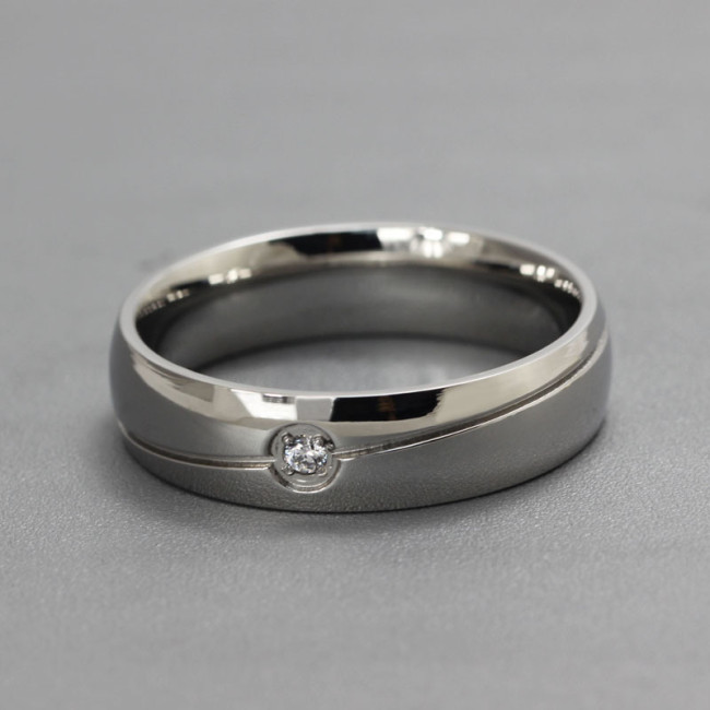 Wholesale Stainless Steel Rings with Single CZ