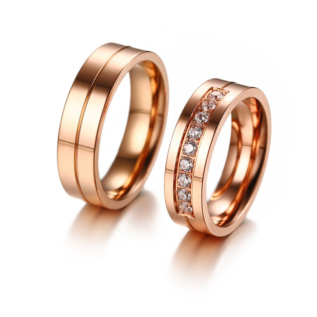Wholesale Stainless Steel Classic Groove Couple Ring