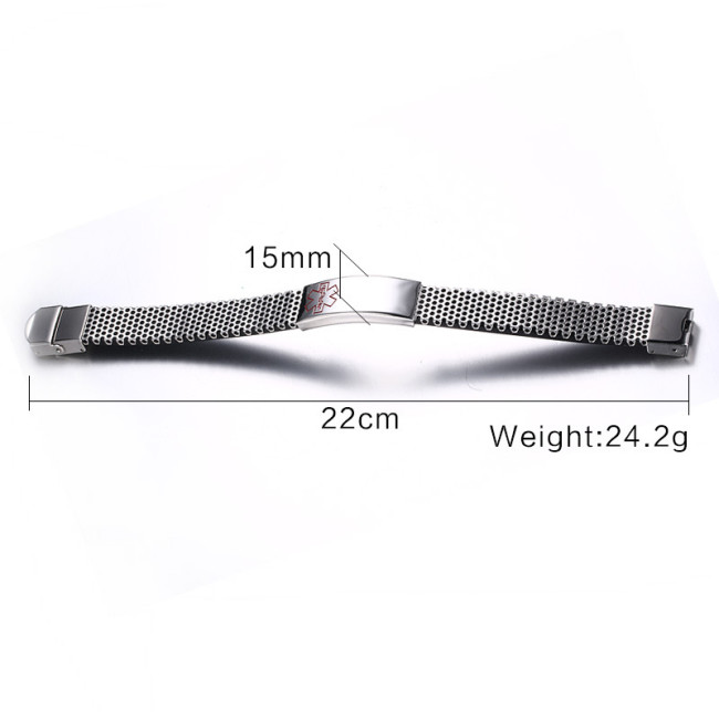 Wholesale Stainless Steel Mesh Medical Alert Bracelet
