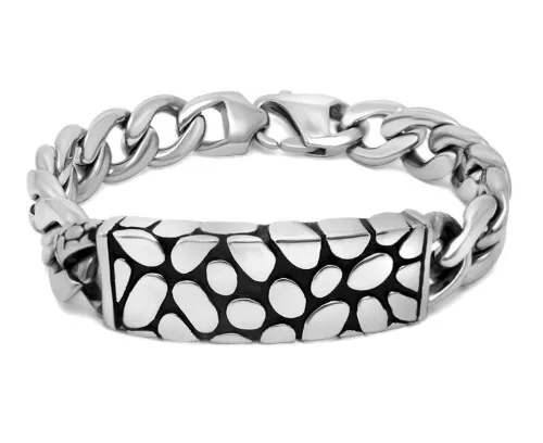 Wholesale Stainless Steel Cobblestone Biker Bracelet