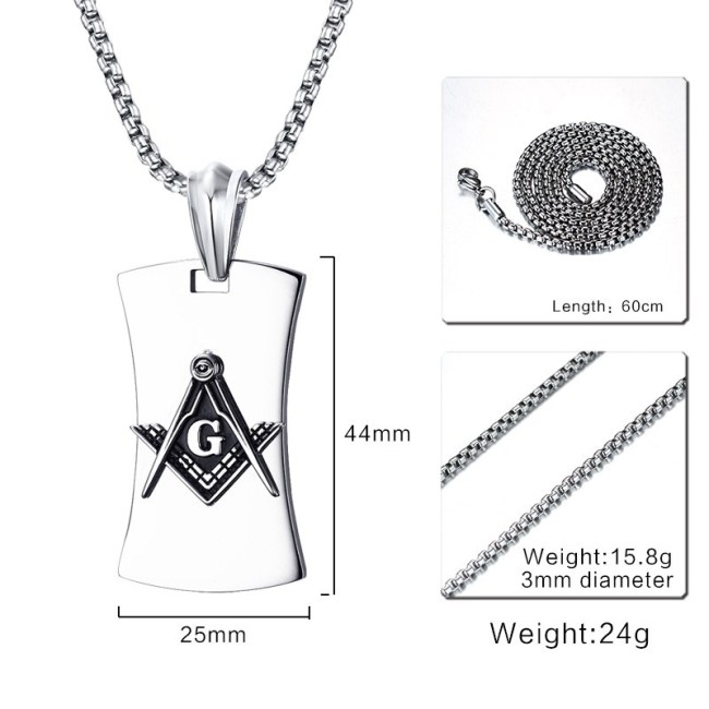 Wholesale Stainless Steel Masonic Pendant Necklace