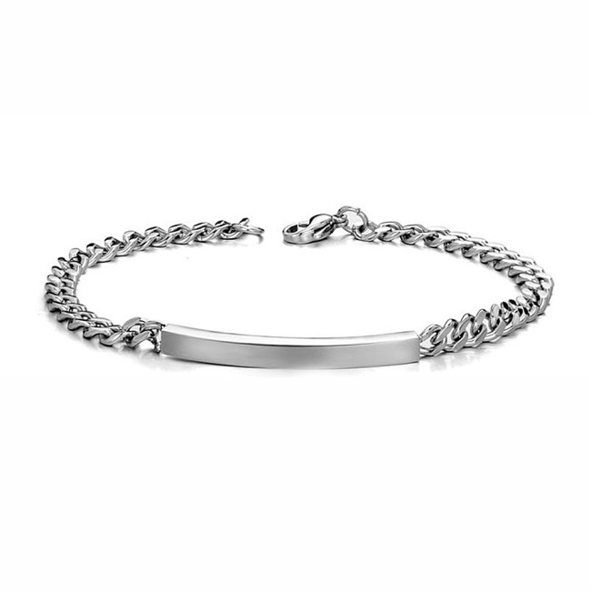 Wholesale Stainless Steel Personalized Cuban Chain Couple Bracelet