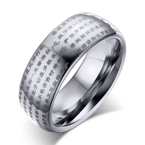 Wholesale Tungsten Buddhism's Scriptures Rings from China