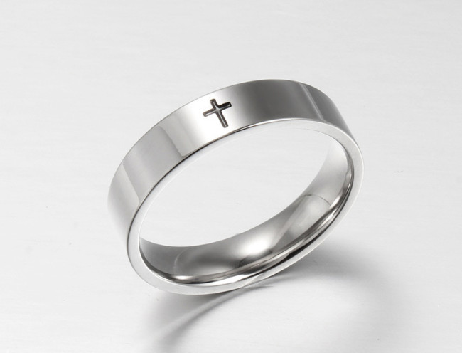 Wholesale Stainless Steel Cross Band Ring