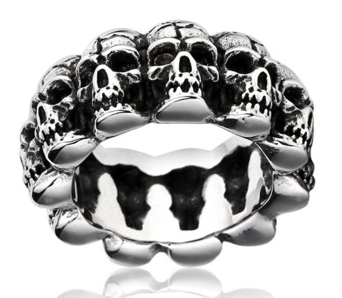 Wholesale Stainless Steel Skull Head Link Ring