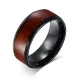 Wholesale 8mm Tungsten Rings with Wood Inlay