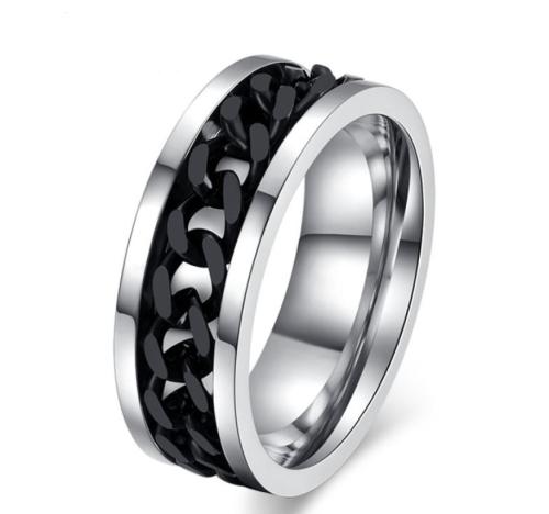 Wholesale Stainless Steel Mens Chain Rotatable Ring
