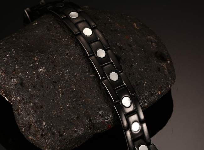 Wholesale Stainless Steel Black Biomagnetic Bracelet