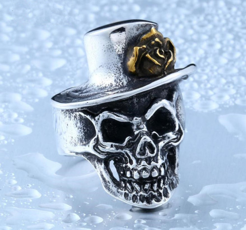 Wholesale Stainless Steel Gentleman Skull Ring