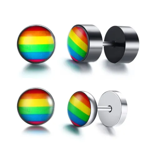 Wholesale Stainless Steel Rainbow Stud Earring Accessories