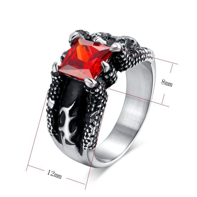 Wholesale Stainless Steel Claw CZ Biker Rings for Men