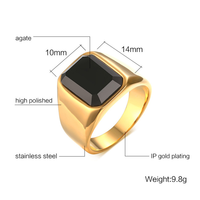 Wholesale Stainless Steel Jewellery Ring with Agate