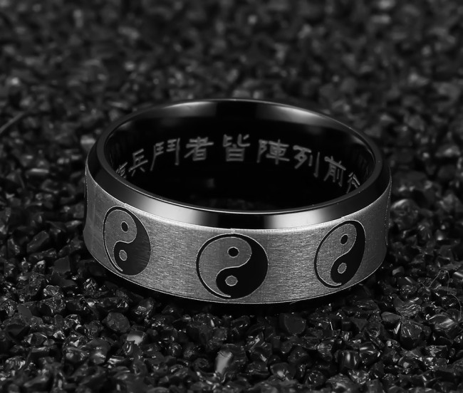 Wholesale Stainless Steel Mens Ying Yang Ring