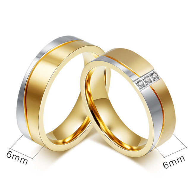 Wholesales Stainless Steel Wedding Ring with Gold Plated for Man