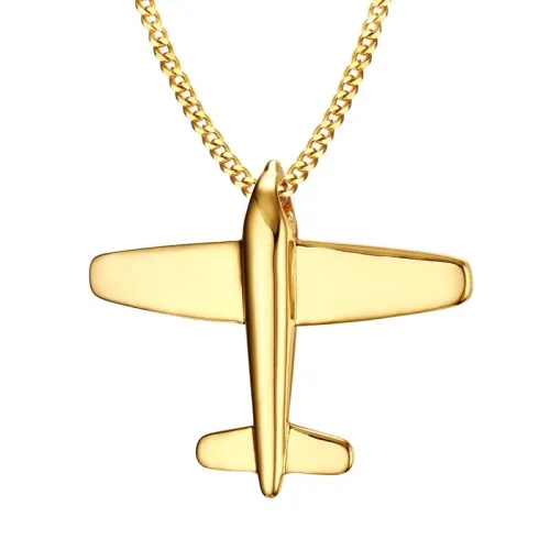 Wholesale Stainless Steel Gold Plane Pendants