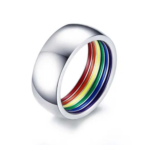 Wholesale Stainless Steel Rainbow Gay Pride Rings