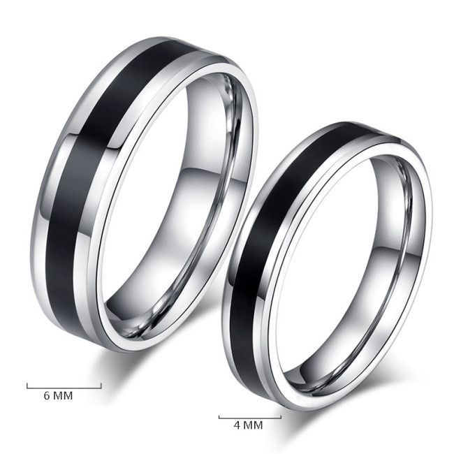Wholesale Stainless Steel Black Center Wedding Bands