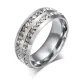 Wholesale Stainless Steel Fashion Two Row CZs  Rings