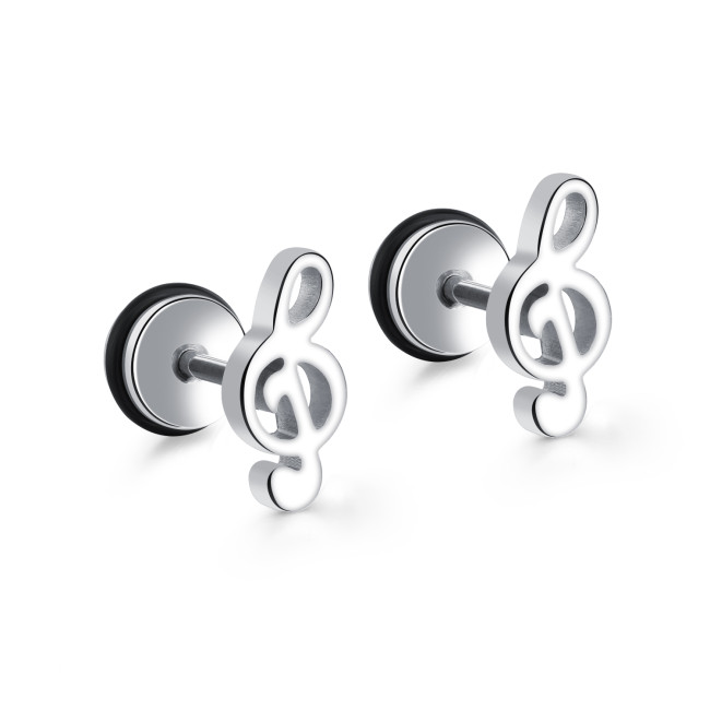 Wholesale Stainless Steel Music Symbol Stud Earrings