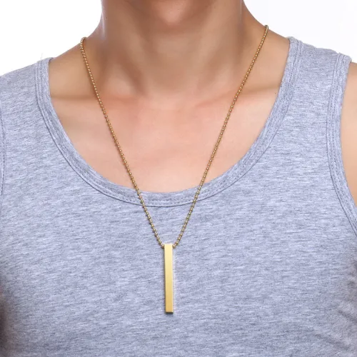Wholesale Stainless Steel Gold Custom Bar Pendant