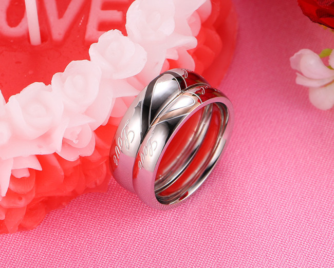 Wholesale Stainless Steel Heart Match Wedding Ring