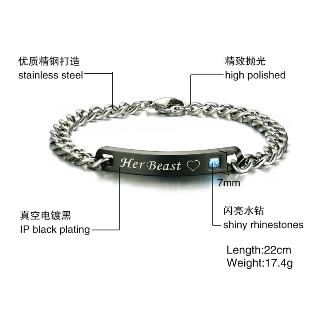 Wholesale Stainless Steel Couple Bracelet for Him and Her