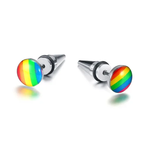 Wholesale Stainless Steel Rainbow Gay Stud Earring