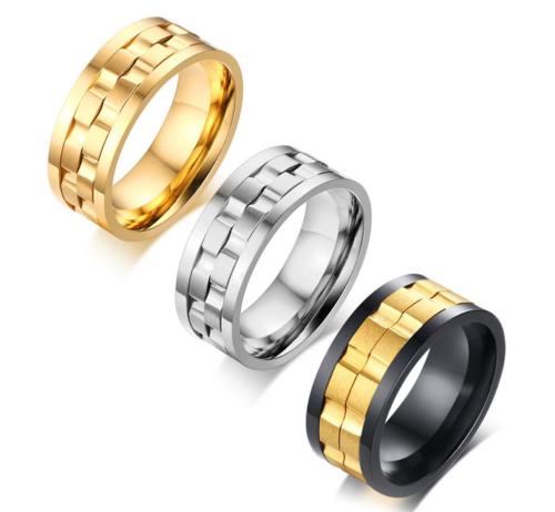 Wholesale Stainless Steel Men's Gear Rotating Ring