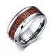Wholesale 8mm Wood Inlay Tungsten Rings