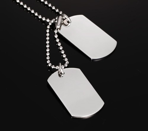 Wholesale Stainless Steel Engraved Double Dog Tag Necklace
