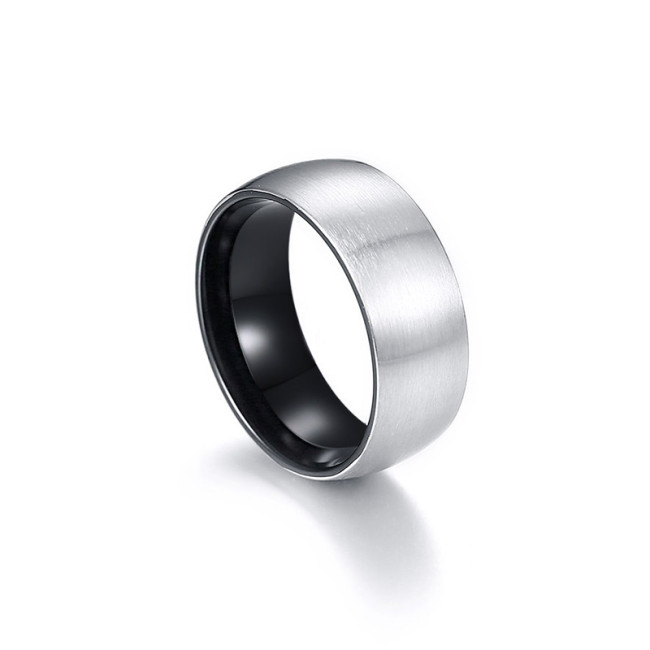 Wholesale Stainless Steel Two-tone Mens Matte Ring
