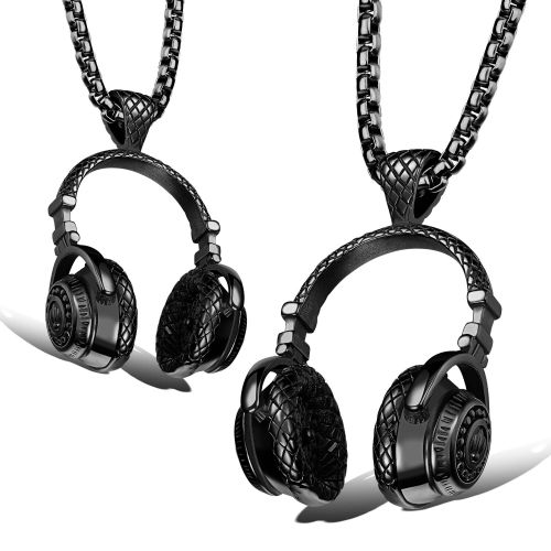 Wholesale Stainless Steel Men DJ Headphone Pendant