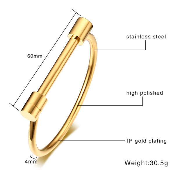 Wholesale Stainless Steel D Shape Shackle Cuff Bangle