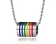 Wholesale Stainless Steel Rainbow Enamel Barrel Pendant