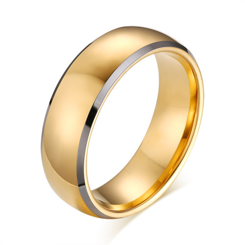 Wholesale 8mm Gold Center Two Tone Tungsten  Ring
