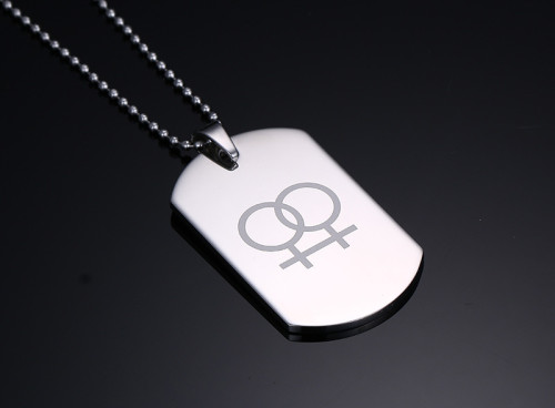 Wholesale Stainless Steel Double Female Symbol Dog Tag pendant