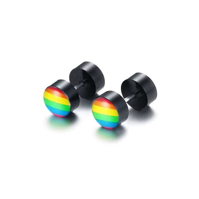Wholesale Stainless Steel Rainbow Stud Earring Accessories