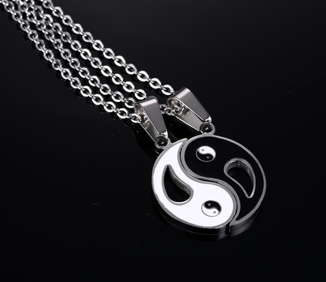 Wholesale Stainless Steel Yin Yang Puzzle Couple Pendant