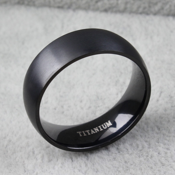 Wholesale 8mm Black IP Titanium Band Ring