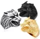 Wholesale Stainless Steel Wolf Head Biker Ring Jewelry