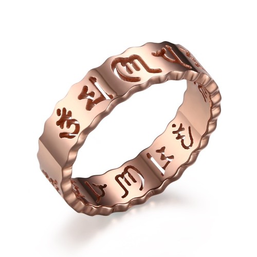 Wholesale Stainless Steel Hollow Out Buddhist Ring
