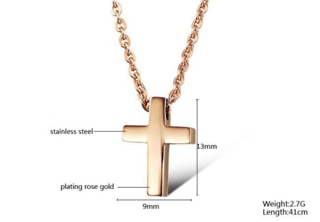 Wholesale Stainless Steel Women Mini Cross Necklace