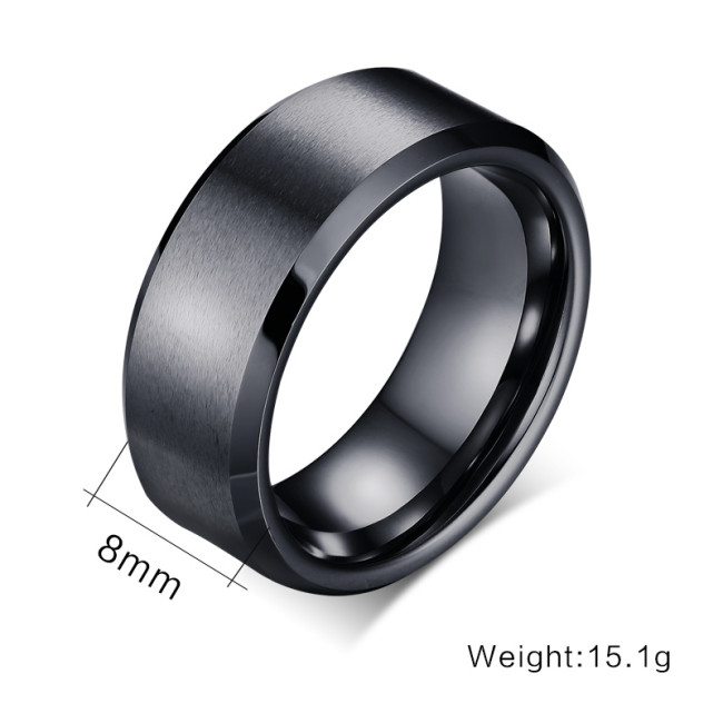 Wholesale Matte Center High Polish Edge Tungsten Ring