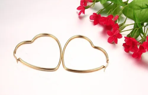 Wholesale Stainless Steel Heart Hoop Earrings