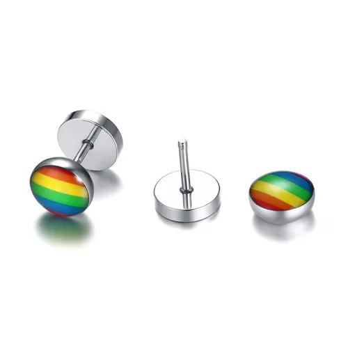 Wholesale Stainless Steel Rainbow Stud Earring Accessories