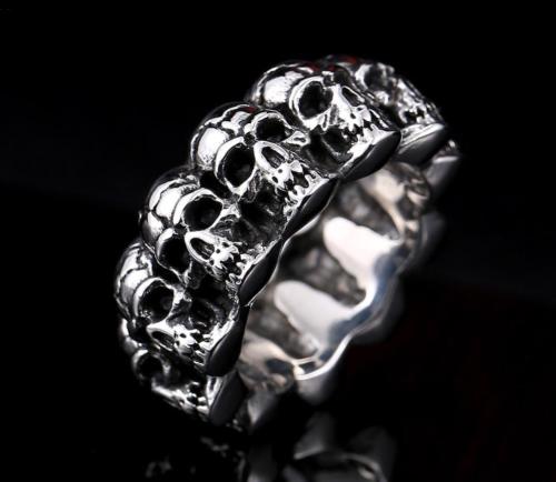 Wholesale Stainless Steel Skull Head Link Ring