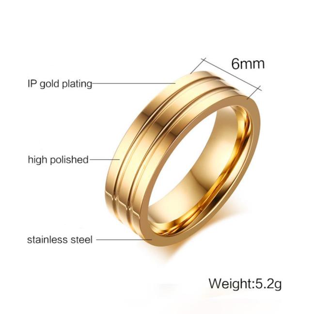 Wholesale Stainless Steel Grooved Wedding Bands