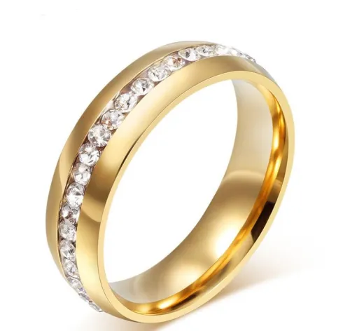 Wholesale Stainless Steel CZ Wedding Rings